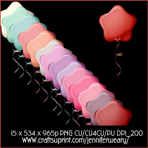 20 Valentine Star Balloons