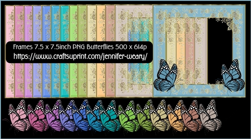 Rose Frames & Butterflies-Cute