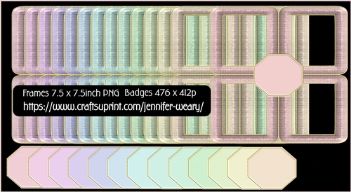 Frame & Badge set Square-Candy Floss