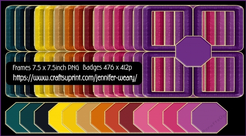 Frame & Badge set Square-Exotic