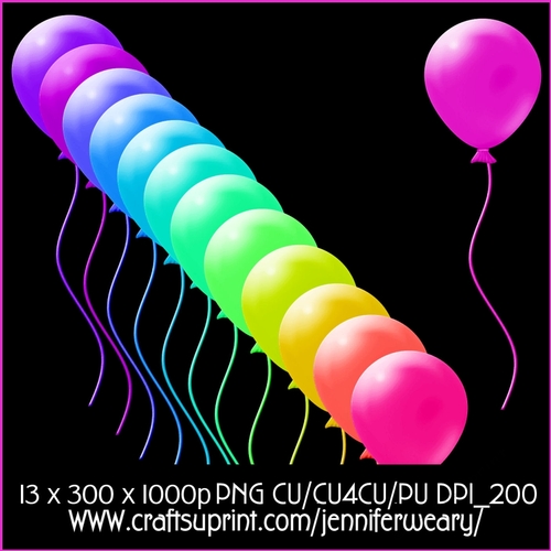 Neon Rainbow Balloons