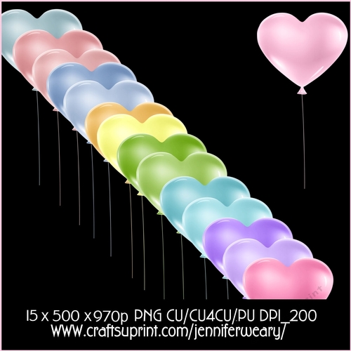 20 Easter Morn Balloons Hearts