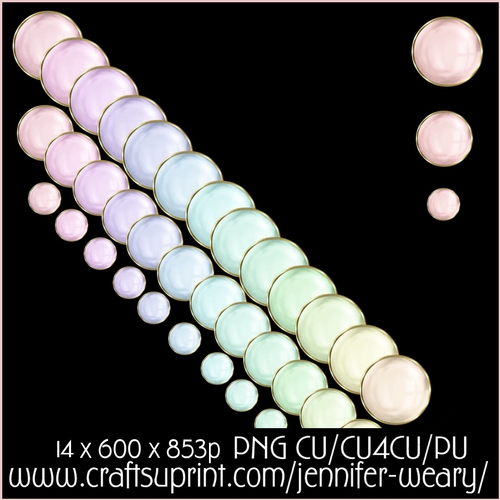 3 Pearls Gold Borders-Candy Floss
