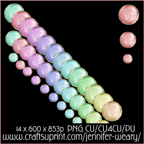 3 Pearls Gold Borders-Candy Floss B