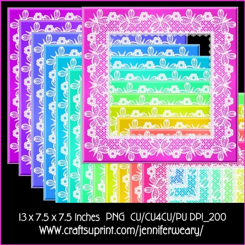 Butterfly Lace Frames-Neon Rainbow