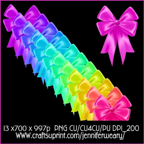 Neon Rainbow Bows