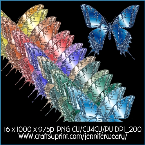 Tranquil Day Butterflies Glitter