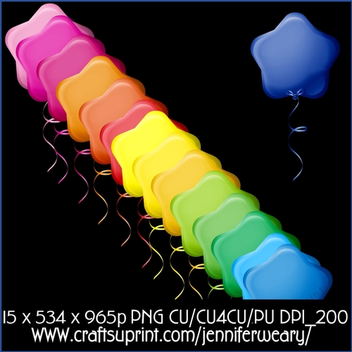 20 Star balloons-colorful