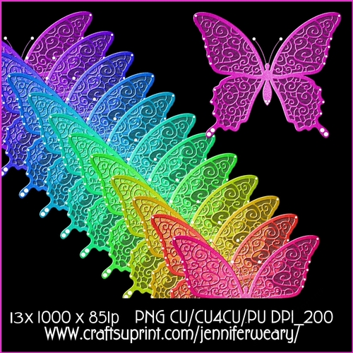 Glittering Butterfly Pearls-Neon Rainbow