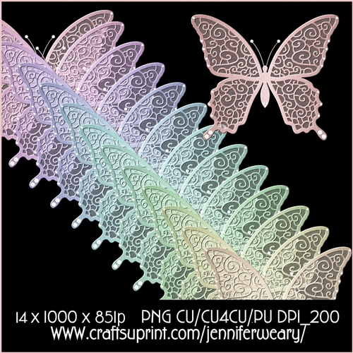 Glittering Butterfly Pearls-Candy Floss
