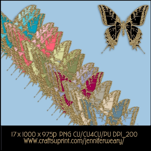 Glittering Golden Butterflies