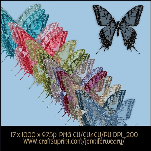 Glittering Transparent Butterflies-Glittering
