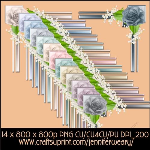 Corner Rose Set-Rose Corners Neutral