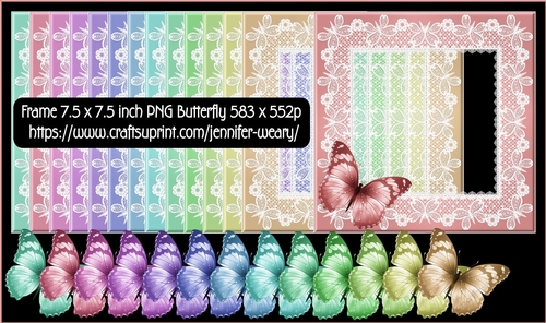 Lace Butterfly Frames-Candy Floss b
