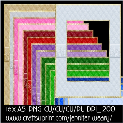 Padded Frames with Snowflakes A5-Christmas Time