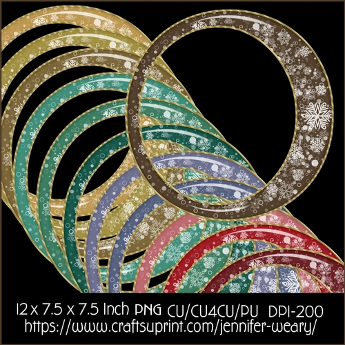 Snow Flake Round Frames-Christmas Joy