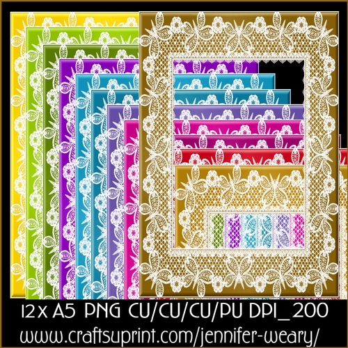 Butterfly Lace Frames A5-Merry & Bright