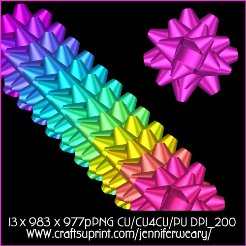 2 Neon Rainbow Bows 