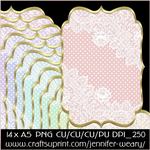 Dots n Lace A5 Mats-Candy Floss