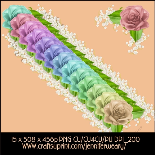Corner Rose Sets-Roses Candy Floss B