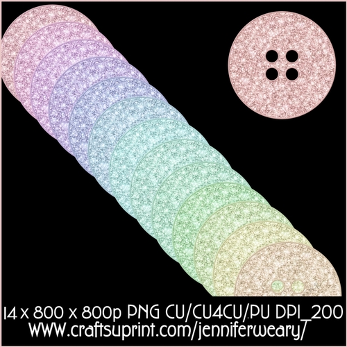 20 Candy Floss G Buttons