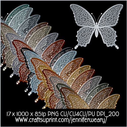  Glittering Butterfly Pearls-Metal