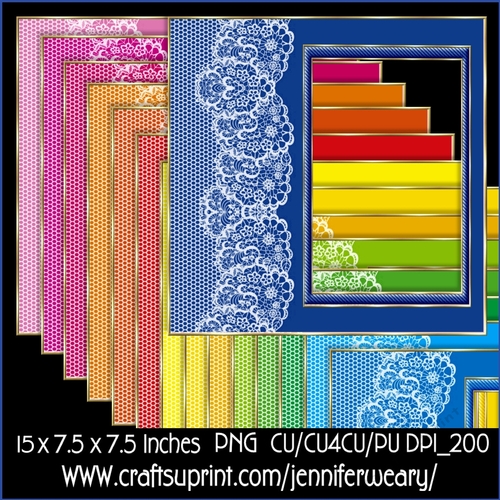 Lace n Stripped Frames-Colorful