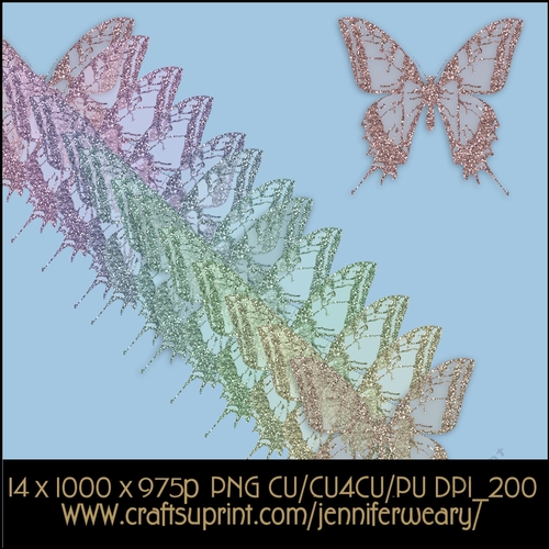 Glittering Transparent Butterflies-Candy Floss