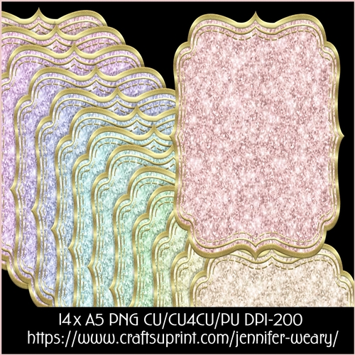 Glitter A5 Mats-Candy Floss