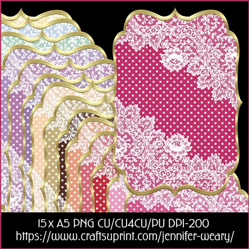 Dots n Lace A5 Mats-Sweet