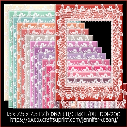 Butterfly Lace Frames A5-Valentine