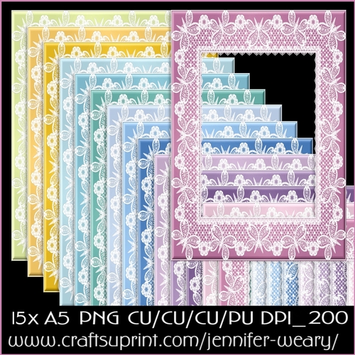 Butterfly Lace Frames A5-Romantic