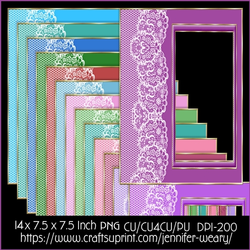 Lace n Stripped A5 Frames-Christmas Wishes