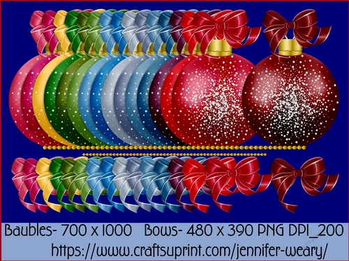 Christmas Baubles Bows-Christmas Time 2
