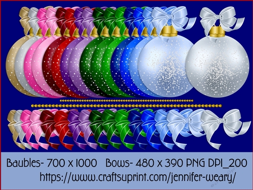 Christmas Baubles Bows-Christmas Time