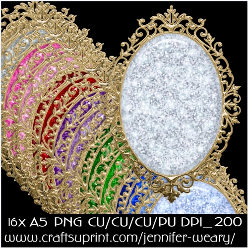 Gold Fancy Edged A5 Glitter Mats-Christmas Time