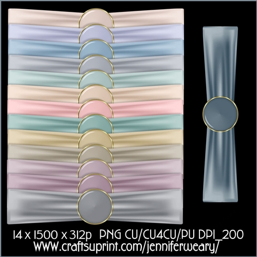 Ribbon Wraps with Brads-Neutral
