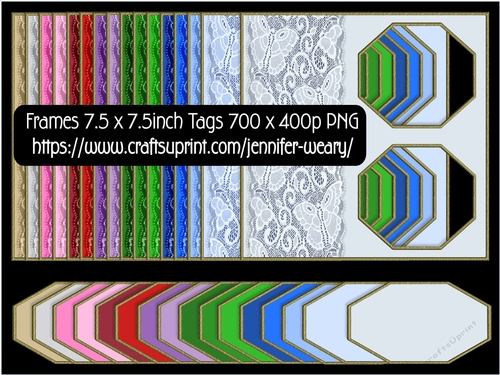 Octagon Frames Tag Set-Christmas Time