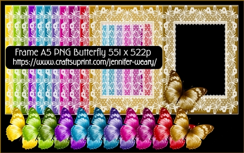 Lace Butterfly A5 Frames-Merry Bright