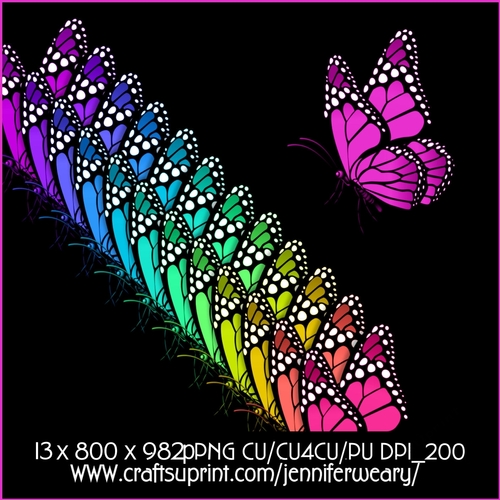 20 Neon Rainbow Butterflies