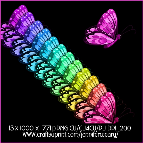 20 Neon Rainbow butterflies 2