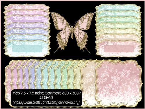  Snowy Mats n Tag Sets-Candy Floss