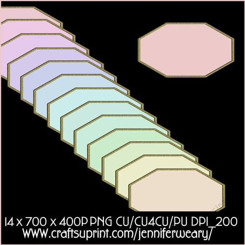  Butterfly Octagon Sentiment Tags-Candy Floss