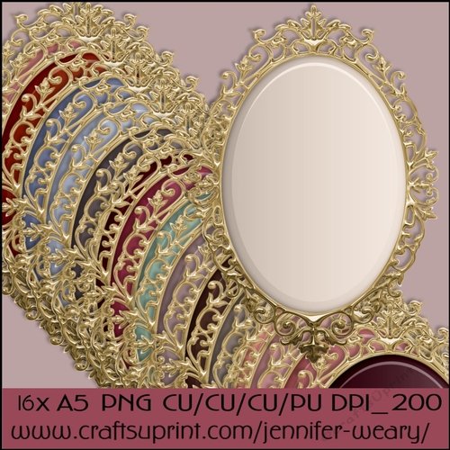 Gold Fancy Edged A5 Mats-Dusty