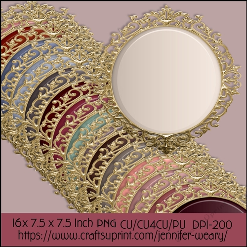 Gold Fancy Edged Mats-Dusty