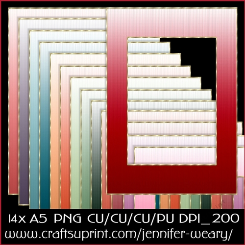 Ombrae Textured A5 Frames Succulants Bright