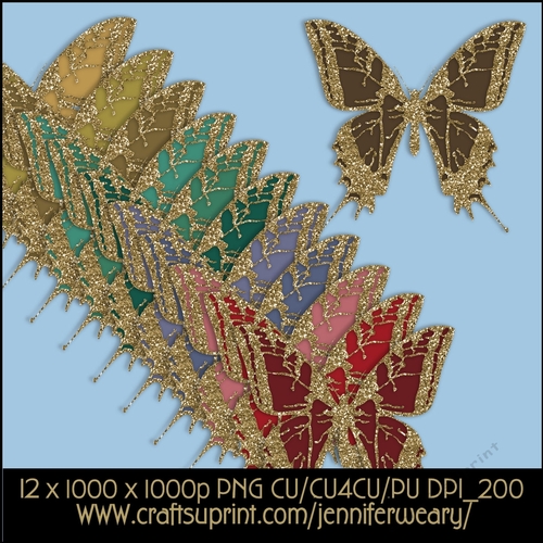 Glittering Golden Butterflies-Christmas Joy