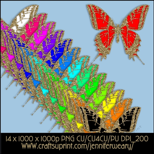 Glittering Golden Butterflies-Pure