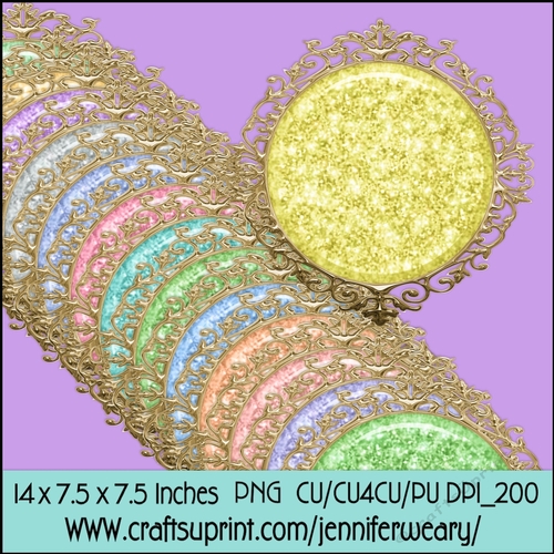 Gold Fancy Edged Glitter Mats-Spring Light