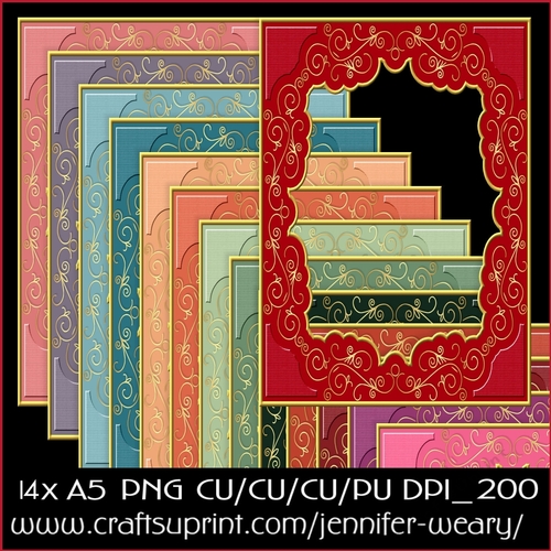 Golden Border A5 Frames Too-Succulants Bright
